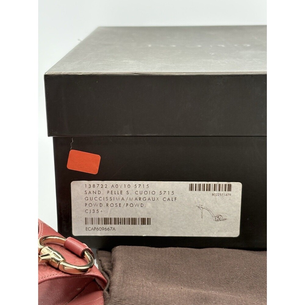 Gucci Pink Guccissima Leather Mules Kitten Heels Silver Horse-bit Accent EU 35.5 - Picture 13 of 13